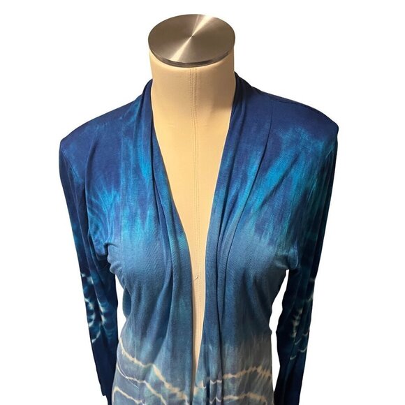 nwt blue tie dye cardigan blouse sweater by india boutique - Picture 5 of 8